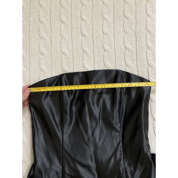 Jessica McClintock Gunne Sax Black Satin Strapless Evening Gown Formal Size 5/6 - Picture 9 of 10